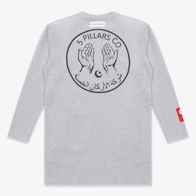 Grey Long Sleeve Kameez T-Shirt 5 – Pillars Company