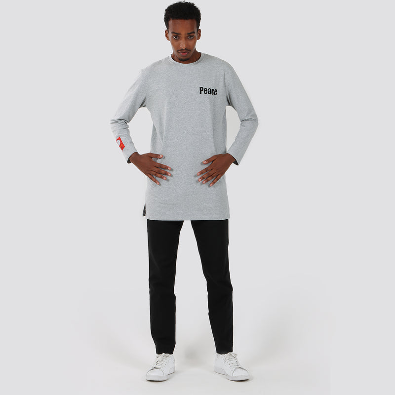 Grey Long T-Shirt Kameez Company Sleeve Pillars – 5
